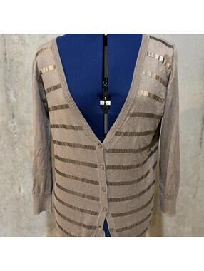 THE LIMITED Women's Brown and Tan Cardigan